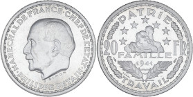 FRANCE - FRANCE
État Français (1940-1944). Essai-piéfort de 20 francs Pétain, en aluminium, par G. Simon 1941, Paris.
GEM.204.EP1 - Maz.2652b-c v. ; A...
