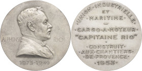 FRANCE - FRANCE
IVe République (1947-1958). Médaille, Alphonse Rio et l’Union industrielle et maritime, Cargo “Capitaine Rio” construit à Aix-en-Prove...