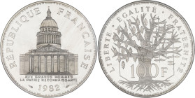 FRANCE - FRANCE
Ve République (1958 à nos jours). Piéfort de 100 francs Panthéon 1982, Pessac.
GEM.232.P1 - G.898P ; Argent - 31 mm - 6 h
Sous scellé ...