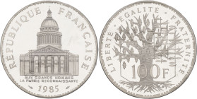 FRANCE - FRANCE
Ve République (1958 à nos jours). Piéfort de 100 francs Panthéon 1985, Pessac.
GEM.232.P1 ; Argent - [30,00] g - 31 mm - 6 h
Seuls 82 ...