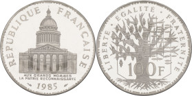 FRANCE - FRANCE
Ve République (1958 à nos jours). Piéfort de 100 francs Panthéon 1985, Pessac.
GEM.232.P1 ; Argent - [30,00] g - 31 mm - 6 h
Seuls 82 ...