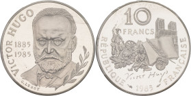 FRANCE - FRANCE
Ve République (1958 à nos jours). Piéfort de 10 francs Victor Hugo en argent 1985, Pessac.
GEM.191.P2 ; Argent - [22,80] g - 26 mm - 6...