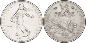 FRANCE - FRANCE
Ve République (1958 à nos jours). Essai de 1/2 franc Semeuse 1965, Paris.
G.429 - F.198 ; Nickel - 4,55 g - 20,5 mm - 6 h
Superbe à Fl...