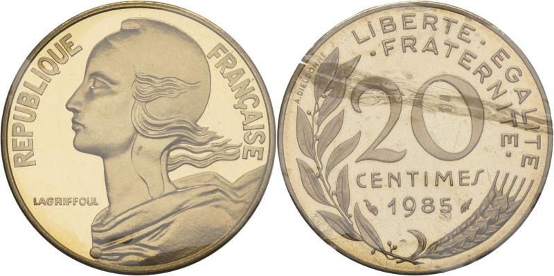 FRANCE - FRANCE
Ve République (1958 à nos jours). Piéfort de 20 centimes Mariann...