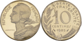 FRANCE - FRANCE
Ve République (1958 à nos jours). Piéfort de 10 centimes Marianne 1985, Pessac.
GEM.46.P1 ; Cupro-nickel aluminium - [6,00] g - 20 mm ...