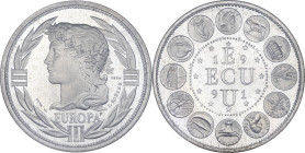 FRANCE - FRANCE
Ve République (1958 à nos jours). ESSAI d’ECU en Platine 1991, Pessac.
KM.XE12 ; Platine - [c. 55] g - 41 mm - 12 h
NGC PL 68 (5883108...
