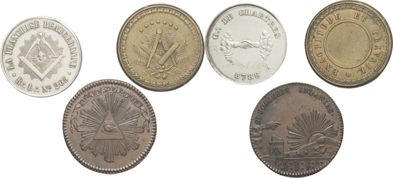 FRANCE - FRANCE
Lot. Lot de 3 jetons maçonniques : Orient de Paris, loge de Sain...