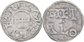 FRANCE / FÉODALES - FRANCE / FEUDAL
Poitou (Comté de). Denier, immobilisé au type de Charles II le chauve ND (1050-1150), Melle.
Dy.906 ; Argent - 1,0...