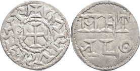 FRANCE / FÉODALES - FRANCE / FEUDAL
Poitou (Comté de). Denier, immobilisé au type de Charles II le chauve ND (1050-1150), Melle.
Dy.906 ; Argent - 1,1...