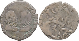 FRANCE / FÉODALES - FRANCE / FEUDAL
Bourgogne (duché de), Albert et Isabelle (1598-1621). 2 deniers ND, Dole.
CMR.4.2.3 - PA.5330 - VH.634 ; Cuivre - ...