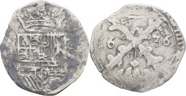 FRANCE / FÉODALES - FRANCE / FEUDAL
Bourgogne (duché de), Philippe IV (1621-1665). 1/32 patagon 1636, Dole.
CMR.5.1.9 - PA.5343 - VH.664 ; Argent - 1,...