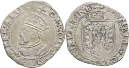 FRANCE / FÉODALES - FRANCE / FEUDAL
Besançon (ville de), au nom de Charles V. Carolus 1579, Besançon.
CCK.M15/1579 - PA.5391 v. ; Billon - 1,03 g - 19...