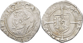 FRANCE / FÉODALES - FRANCE / FEUDAL
Besançon (ville de), au nom de Charles V. Blanc 15-6, Besançon.
CCK.M16 - PA.5392 ; Argent - 0,63 g - 15,5 mm - 9 ...