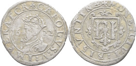 FRANCE / FÉODALES - FRANCE / FEUDAL
Besançon (ville de), au nom de Charles V. Carolus 1622, Besançon.
CCK.M15/1622a - PA.5408 ; Billon - 1,26 g - 19 m...