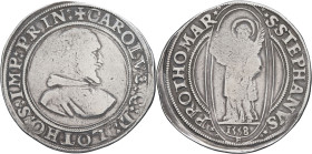 FRANCE / FÉODALES - FRANCE / FEUDAL
Metz (évêché de), Charles de Lorraine (1550-1574). Thaler 1558 B, Marsal.
Flon 2 - Dav.9560 ; Argent - 28,37 g - 4...
