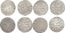 FRANCE / FÉODALES - FRANCE / FEUDAL
Scodingue (comté de), anonymes. Lot de 4 deniers ND (XIe siècle), Salins-les-Bains.
Bd.1245 ; Argent - 1,14 g. - 1...