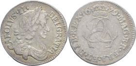 GRANDE-BRETAGNE - UNITED KINGDOM
Charles II (1660-1685). 3 pence, Maundy money 1679, Londres.
S.3386 - KM.433 ; Argent - 1,40 g - 17 mm - 6 h
TB.