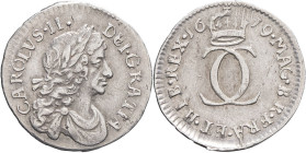 GRANDE-BRETAGNE - UNITED KINGDOM
Charles II (1660-1685). 2 pence, Maundy money 1679, Londres.
S.3388 - KM.429 ; Argent - 0,90 g - 14,5 mm - 6 h
Coins ...