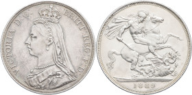 GRANDE-BRETAGNE - UNITED KINGDOM
Victoria (1837-1901). Couronne (Crown) 1889, Londres.
KM.765 - S.3921 ; Argent - 28,20 g - 38,5 mm - 12 h
Superbe.
