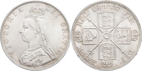 GRANDE-BRETAGNE - UNITED KINGDOM
Victoria (1837-1901). Double florin (4 shillings), jubilé de la Reine 1887, Londres.
S.3923 - KM.763 ; Argent - 22,55...