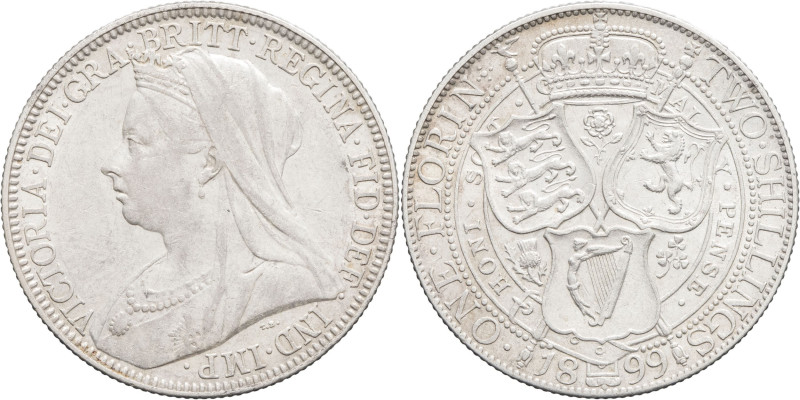 GRANDE-BRETAGNE - UNITED KINGDOM
Victoria (1837-1901). Two shillings - One flori...