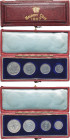 GRANDE-BRETAGNE - UNITED KINGDOM Victoria (1837-1901). Série de 1 à 4 pence, Maundy money 1897, Londres. S.3943 ; Argent - 12 h Dans un petit écrin d’...