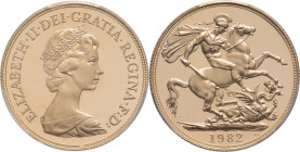 GRANDE-BRETAGNE - UNITED KINGDOM Élisabeth II (1952-2022). 2 livres (2 pounds), Flan bruni (PROOF) 1982, Llantrisant. S.SD1 - KM.923 ; Or - [15,96] g ...