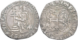 GRÈCE - GREECE
Rhodes (hospitaliers de l’ordre de Saint-Jean de Jérusalem), Dieudonné de Gozon (1346-1353). Gigliato ND.
S.IX-19 ; Argent - 3,39 g - 2...