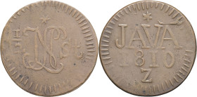 INDES NÉERLANDAISES - NETHERLANDS EAST INDIES
Louis Napoléon (1806-1810). 1/2 stuiver 1810.
KM.228 - DMP.1141 ; Cuivre - 3,40 g - 27 mm - 1 h
TB à TTB...