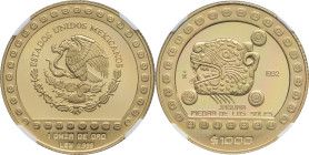 MEXIQUE - MEXICO
République fédérale (depuis 1917). 1000 pesos, jaguar, Flan bruni (PROOF) 1992, Mo, Mexico.
KM.560 - Fr.191 ; Or - [31,10] g - 34,5 m...