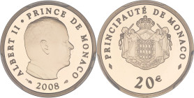 MONACO - MONACO
Albert II (2005 à nos jours). 20 euros en Or, Flan bruni (PROOF) 2008, Pessac.
Gad.MC200 - KM.198 - Fr.39 ; Or - [6,45] g - 21 mm - 12...