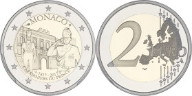 MONACO - MONACO
Albert II (2005 à nos jours). 2 euros, 200e anniversaire de la création des Carabiniers du prince, Flan bruni (PROOF) 2017, Pessac.
Ga...