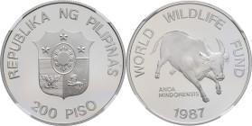 PHILIPPINES - PHILIPPINES
République. 200 piso, 25e anniversaire du WWF, Flan bruni (PROOF) 1987.
KM.248 ; Argent - [25,00] g - 38 mm - 12 h
NGC PF 68...