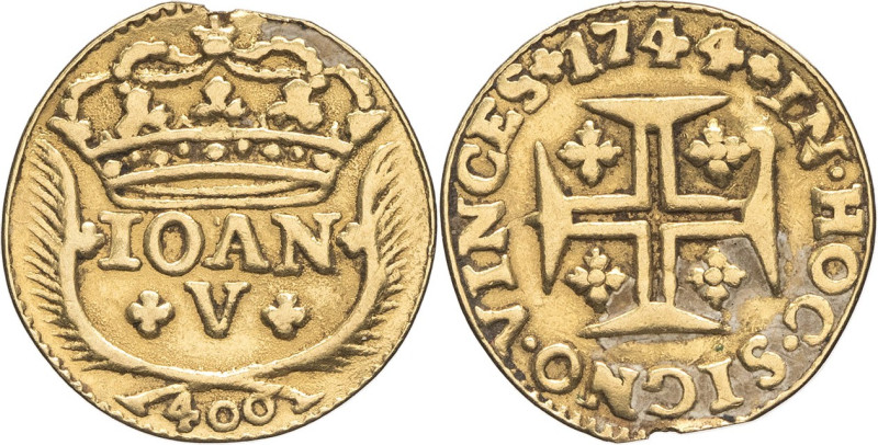 PORTUGAL - PORTUGAL
Jean V (1706-1750). 400 réis 1744, Lisbonne.
KM.201 - Fr.100...