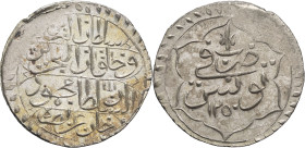 TUNISIE - TUNISIA
Mahmoud II (1808-1839). 4 kharoub AH 1250 (1834), Tunis.
Damali 30-TU-G4e - KM.88 ; Billon - 2,87 g - 22 mm - 1 h
TTB à Superbe.