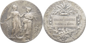 TUNISIE - TUNISIA
Mohamed el-Habib, Bey (1922-1929). Médaille, Semaine agricole de Tunis, par Alphée Dubois 1928, Paris.
Ruedas 17 v. ; Argent - 37,23...
