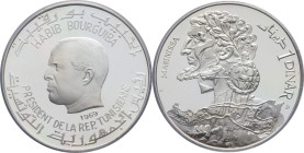 TUNISIE - TUNISIA
Habib Bourguiba (1957-1987). 1 dinar, Masinissa, Flan bruni (PROOF) 1969, NI (Numismatique Internationale).
KM.293 ; Argent - [20,00...