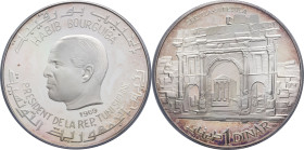 TUNISIE - TUNISIA
Habib Bourguiba (1957-1987). 1 dinar, Sbeitla-Sufetula, Flan bruni (PROOF) 1969, NI (Numismatique Internationale).
KM.301 ; Argent -...