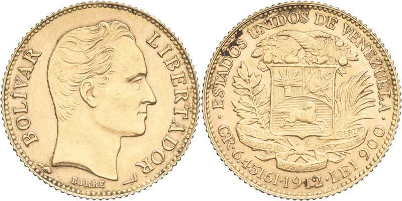 VENEZUELA - VENEZUELA
République (1830- à nos jours). 20 bolivares 1912, Paris.
...
