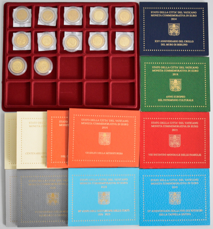 Vatikan: Lot 23 der beliebten 2 Euro Gedenkmünzen der Jahre 2004-2020. Bis 2013 ...