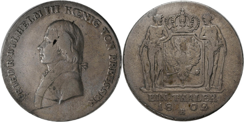 Preußen: Friedrich Wilhelm III. 1797-1840: Taler 1802 B - Breslau. AKS 10, Jaege...