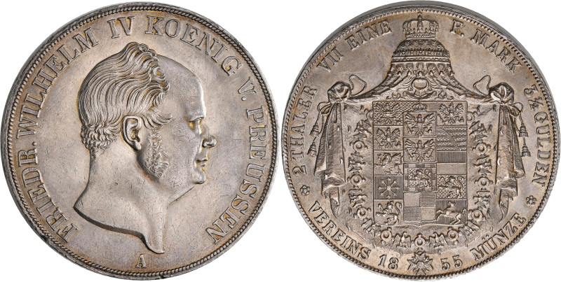 Preußen: Friedrich Wilhelm IV. 1840-1861: Doppeltaler 1855 A (2 Thaler 3½ Gulden...
