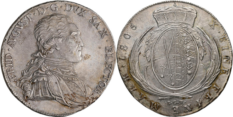 Sachsen: Friedrich August III. (I.) 1763-1806-1827: Taler 1805 (Konventionstaler...