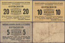 Austria: Pottenbrunn, Bandfabrik Alexander Goldfarb, 5, 10, 20 Heller o.D., K/K 767 a, IV, I/I- (2)
 [differenzbesteuert]