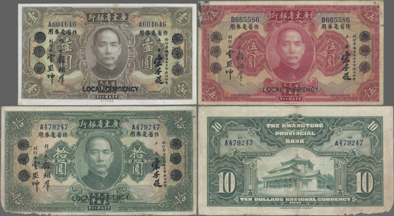China: The Kwangtung Provincial Bank, Series 1931, all with overprint ”Local Cur...
