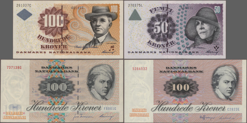 Denmark: 5 Kroner 1957, 10 Kroner 1973, 100 Kroner 1970, 10 Kroner 1977, 20 Kron...