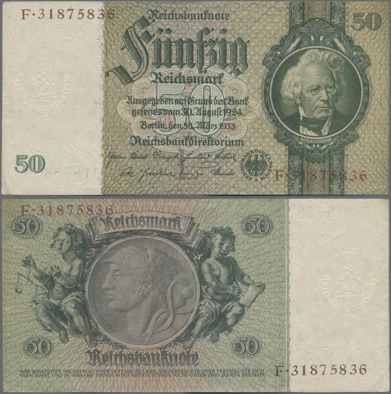 Deutschland - Deutsches Reich bis 1945: 50 Reichsmark vom 30. März 1933, Udr. L,...