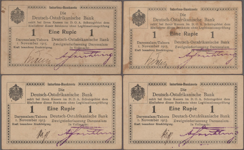 Deutschland - Kolonien: Deutsch-Ostafrika, 1 Rupie 1.11.1915, 35 Scheine, viele ...