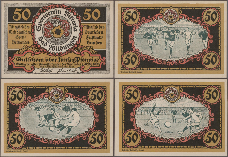 Deutschland - Notgeld - Hessen: Bad Wildungen, Sportverein Viktoria, 6 x 50 Pf.,...