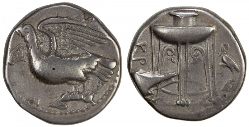 BRUTTIUM: Anonymous, ca. 350-300 BC, AR nomos (7.55g), Kroton, ANS-369, eagle st...